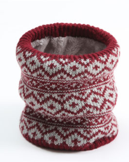 Knitted Print Ring Neck Snood Scarf