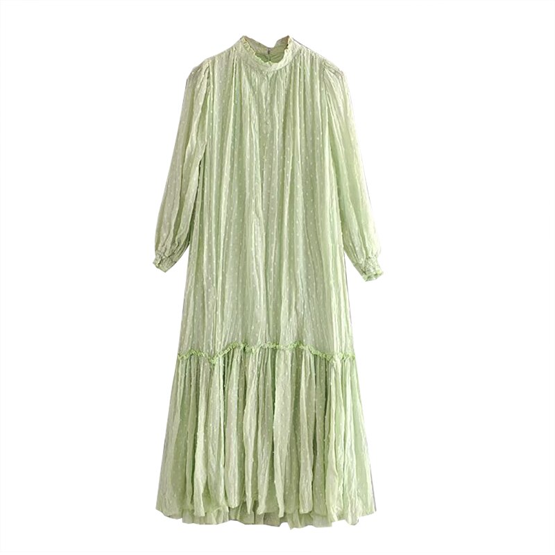 Long Sleeve Loose Pleated Dress - Power Day Sale