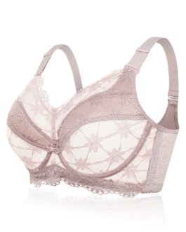 Cup Embroidery Push Up Lightly Lined Full Coverage Lace Breathable Bras
