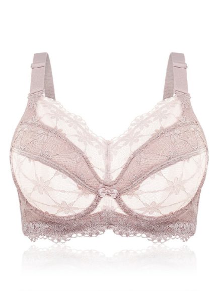 Cup Embroidery Push Up Lightly Lined Full Coverage Lace Breathable Bras ...