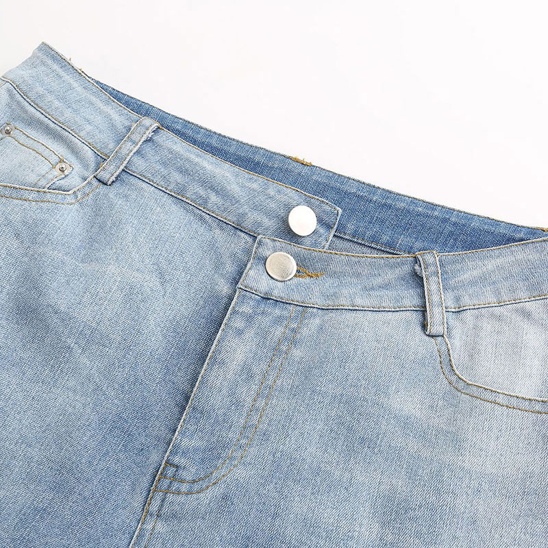 Fashion Irregular Button Design Slim Fit Pencil Jeans - Power Day Sale