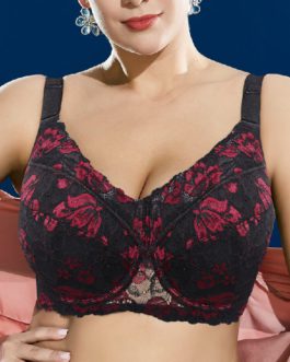 Push Up Embroidery Thin Full Coverage Cotton Linning Gather Bras