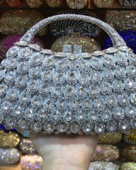 Vintage Crystal Diamond Party Handbag Banquet Purse