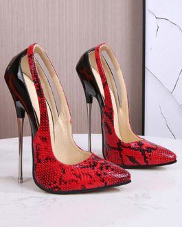 Sexy High Heels Pointed Toe Snake Print Stiletto Heel Sexy Shoes