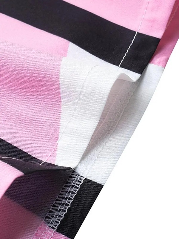 Sleeve O-neck Geometric Print Loose Maxi Dress - Power Day Sale