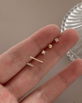 Five-piece Zircon Earrings Temperament Versatile Exquisite Jewelry