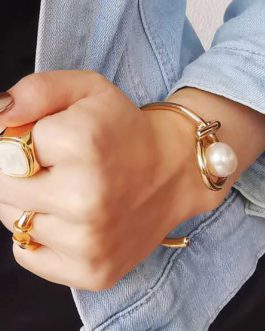 Simple Geometric Square Shell Ring Fashion Jewelry