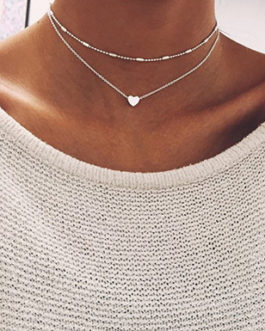 Accent Loose Fit Small Chain Choker Middle Heart Charm