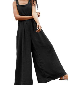 Casual Flared Wide Leg Overall Jumpsuits