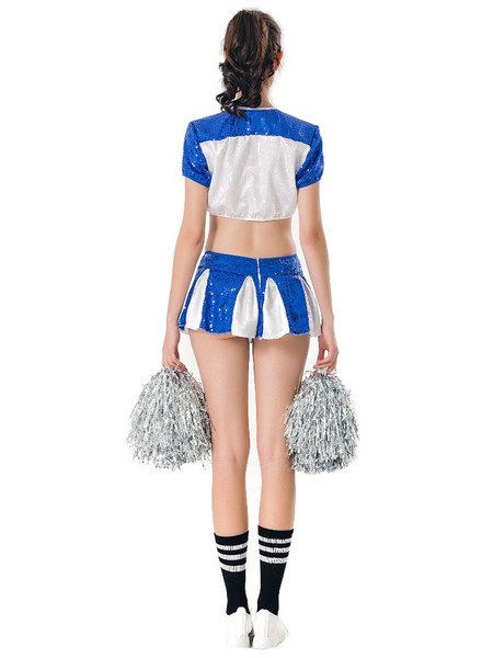 Cheer Leader Sexy Mini Skirt With Crop Top Costume - Power Day Sale
