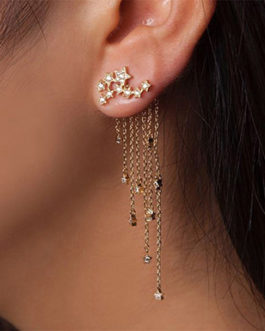 Constellation Earrings with Dangle Chains