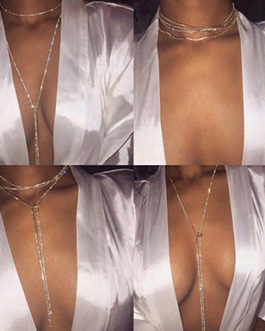 Crystal Bib Pendant and Choker Statement Necklace
