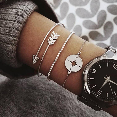 Dynamic Three Piece Bracelet Set Various Lengths and Centimeter Sizes