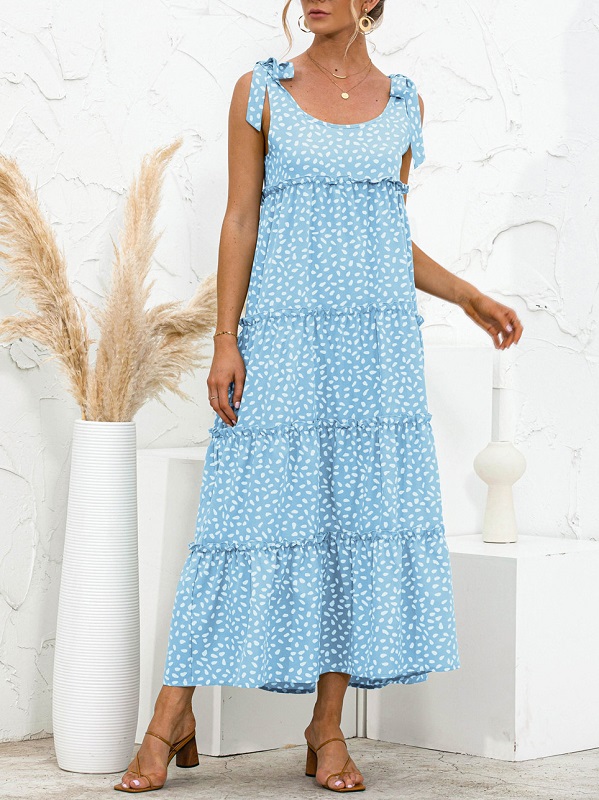 New Dot Sleeveless Casual Maxi Dress-01 New Dot Sleeveless Casual Maxi Dress