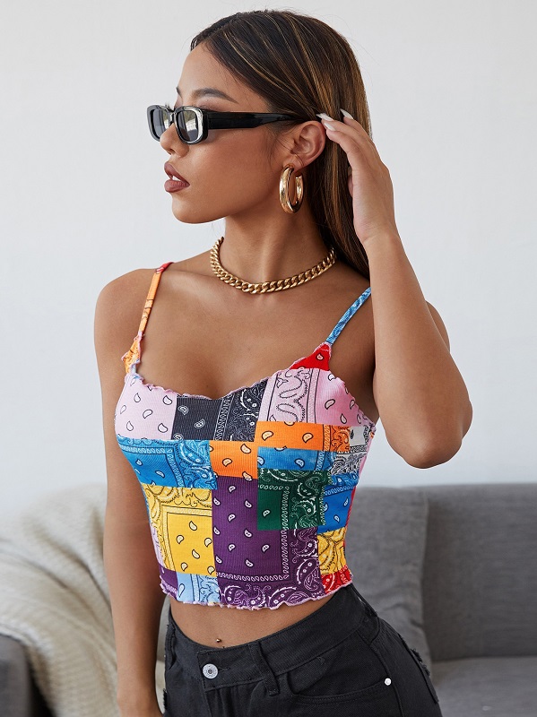 Particular Contrast Print Cami