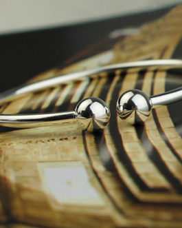 Sterling Silver Bangle Bracelet with Rounded Edges
