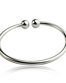 Sterling Silver Bangle Bracelet with Rounded Edges