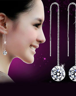 Zircon Topaz Gemstones Dangle Chain Earring