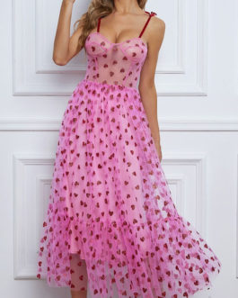 Floral Print Polyester Sheer Semi Formal Maxi Party Dresses