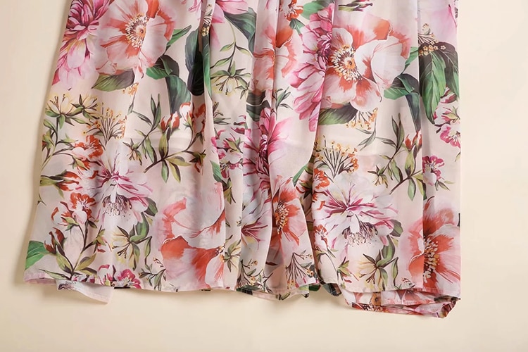 Charming Flower Print Bohemian Chiffon Floor-Length Dresses - Power Day ...