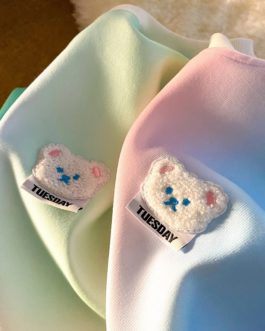 Chic Tie Dye Sweatshirt Embroidery Korean Fashion Tops