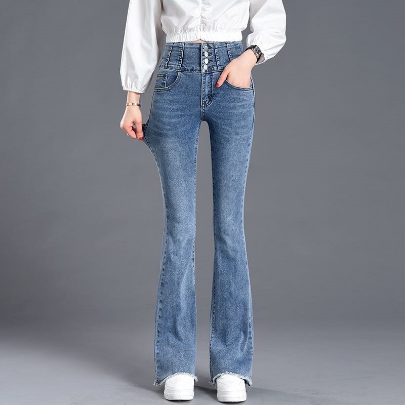 Daily Casual Stretch Full Length High Waist Jeans