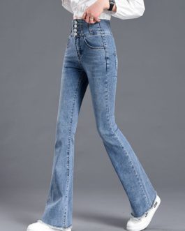 Daily Casual Stretch Full Length High Waist Jeans