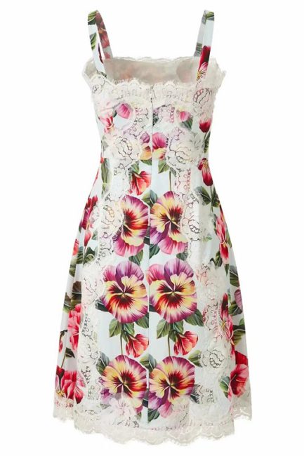 Elegant Flower Print Patchwork Lace Party Dresses - Power Day Sale