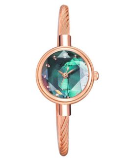 Fashion Geometric Glass Surface Bangle Wrist Watch