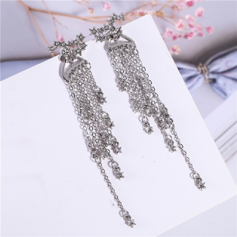 Fashionable Long Pearl Tassel Earrings - Power Day Sale