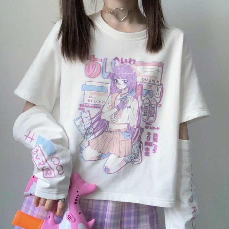 Japanese Anime T Shirt Long Sleeve Cotton Tshirt - Power Day Sale