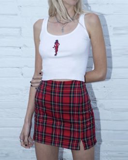 New Casual Plaid Slim High Waist Zipper Pencil Skirt