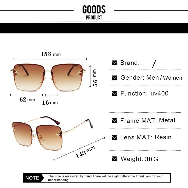 Retro Brand designer Metal Frame Oversized Sun Glasses (Copy) - Power ...