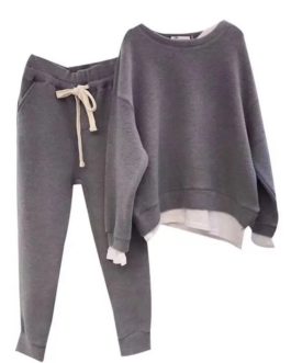 Streetwear Pullover Sweatshirts And Harem Pants 2 Piece Set