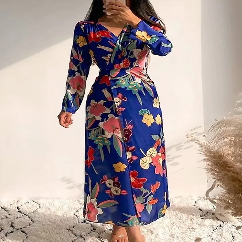 Vintage Floral Printed Sexy Midi A Line Dresses - Power Day Sale