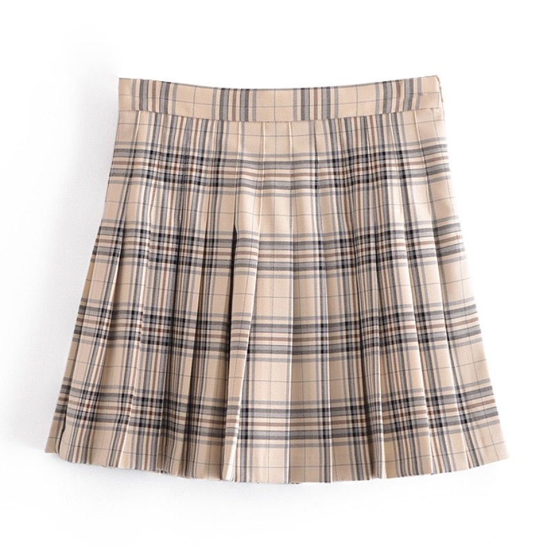 Casual Street Wear A Line Pleated Mini Skirts