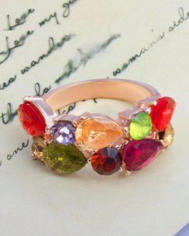 Fashion Glamour Colored Crystal Zircon Ring