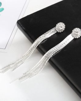 Korean Fashion Crystal Tassel Earrings