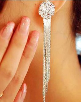 Korean Fashion Crystal Tassel Earrings