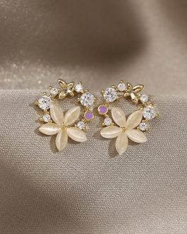 Trendy Flower Butterfly Stud Earrings
