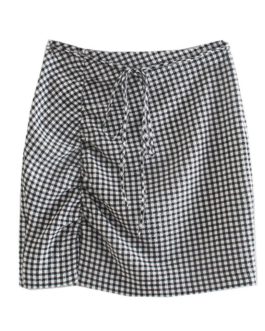 Vintage Plaid Printed Ruffled Bow Tie Mini Skirts