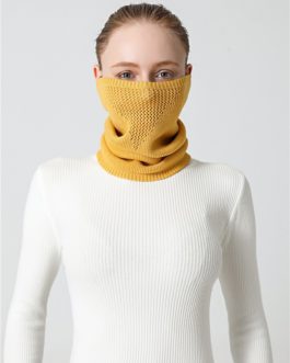 Casual Solid Knitted Outdoor Warm Ring Scarf
