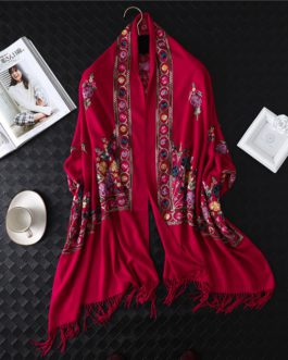 New Casual Embroidery Thick Warm Scarves