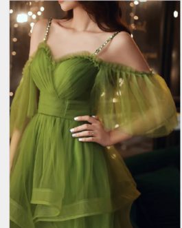Ruffles Short Butterfly Sleeve Emerald Homecoming Dress