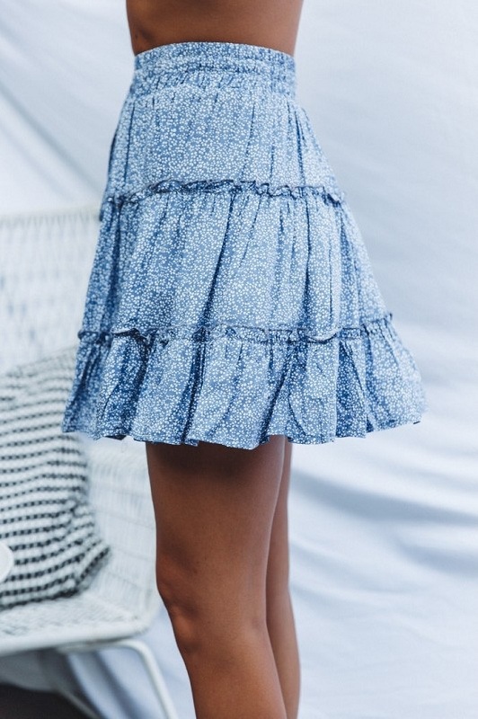 Sexy High Waist Frills Floral Print Mini Skirt - Power Day Sale