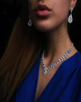 Bridal Bridesmaid Jewelery Drop Earring Necklace Set