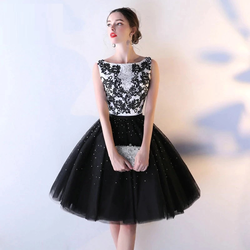 Crystal Lace Vintage Prom Evening Party Dress