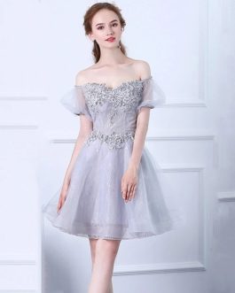 Elegant Appliques With Beading Evening Party Dress