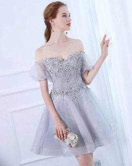 Elegant Appliques With Beading Evening Party Dress