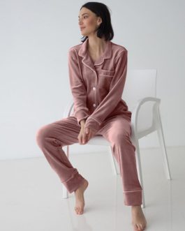 Elegant Turn Down Collar Sleepwear Pajamas